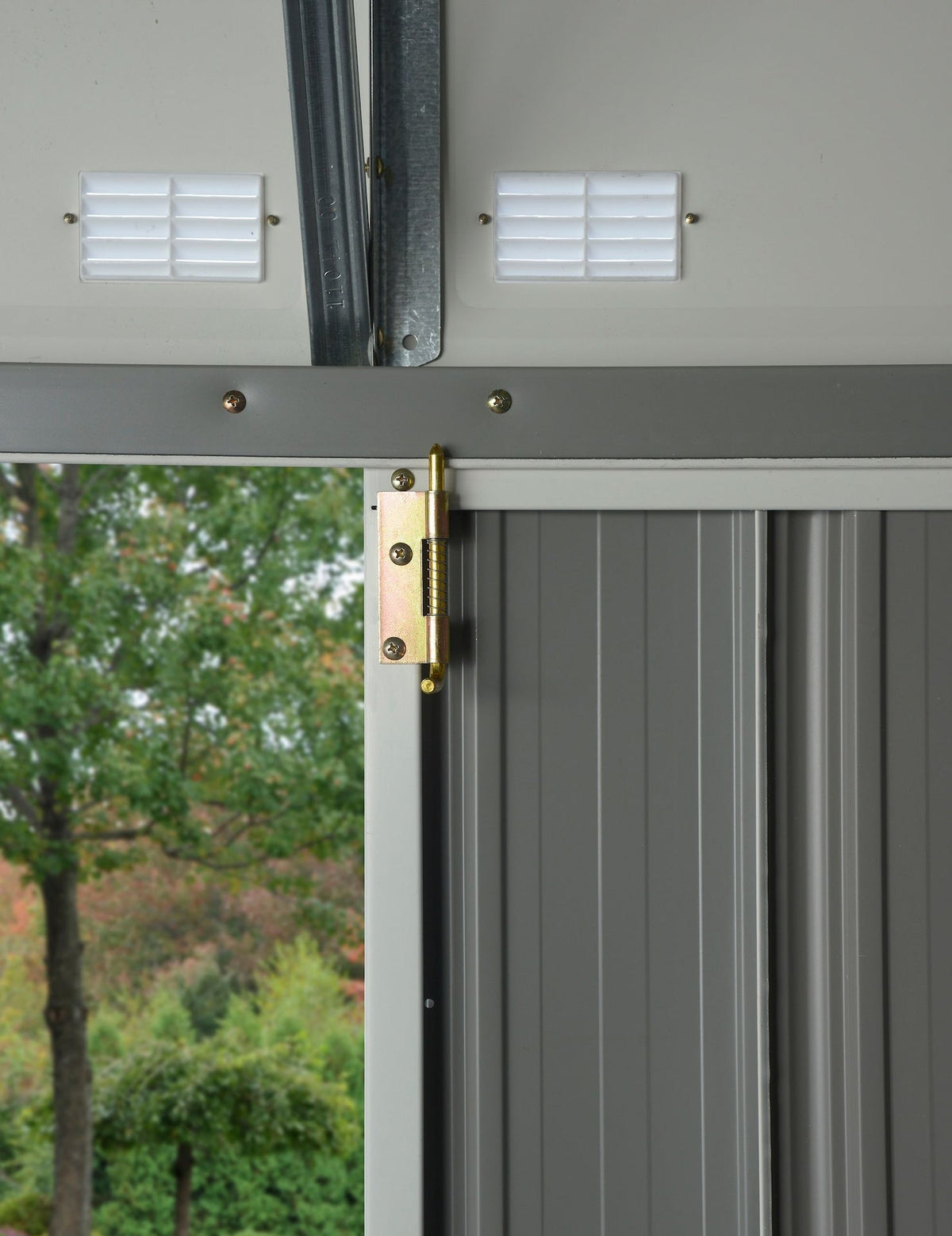 Arrow EZEE Galvanized Steel Storage Shed, Charcoal, 10-ft x 8-ft