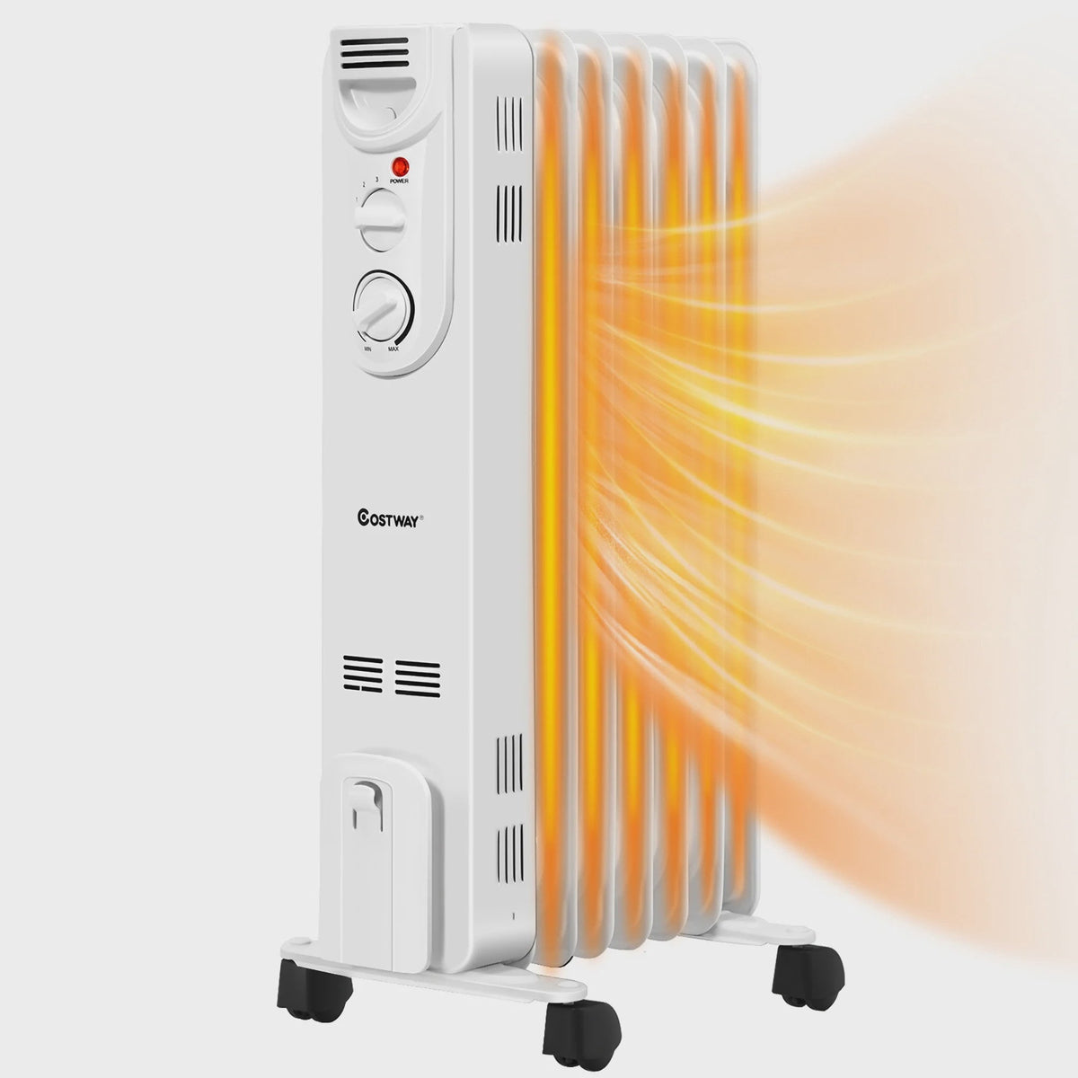 Costway 1500W Electric Oil Filled Radiator Space Heater 5-Fin Thermostat Room Radiant