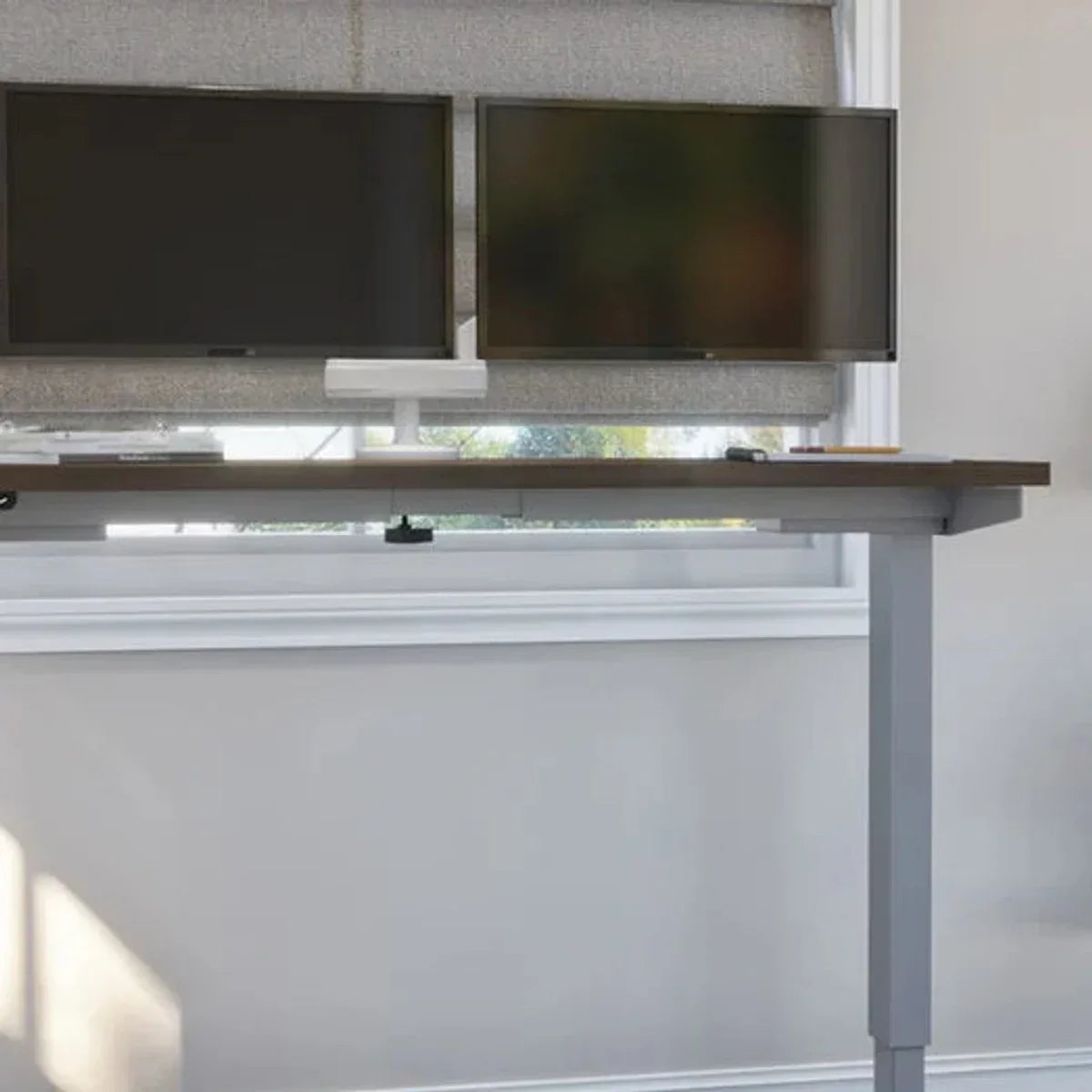 Bestar Upstand 61 cm x 122 cm (24 in. x 48 in.) Height Adjustable Desk with Dual Monitor Arm