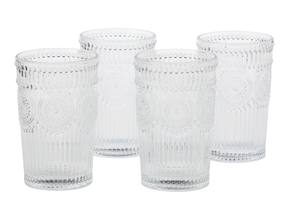 CANVAS Vintage Embossed Glass Tumbler Set, 4-pk