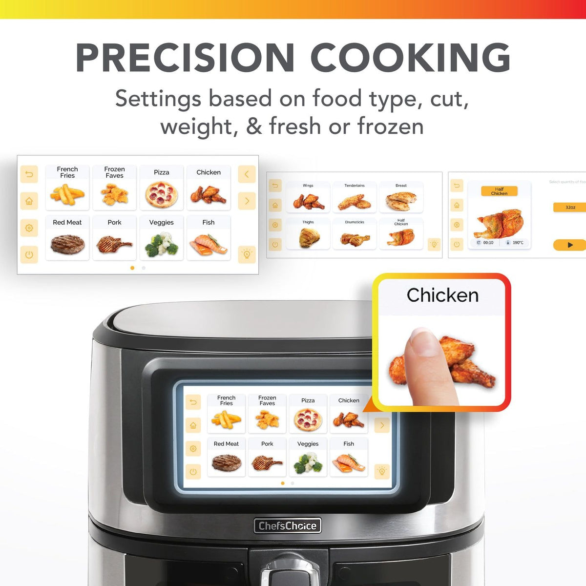 Chef'sChoice Air Fryer with TFT Touchscreen Display, 7-qt