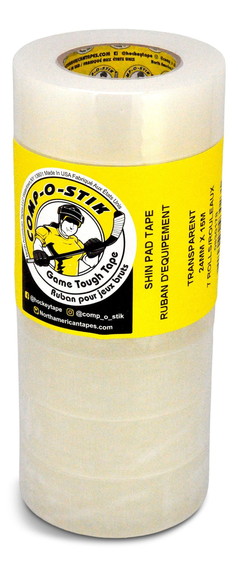 Comp-o-stik or Renfrew Water Resistant Hockey Tape, Clear, 7-pk