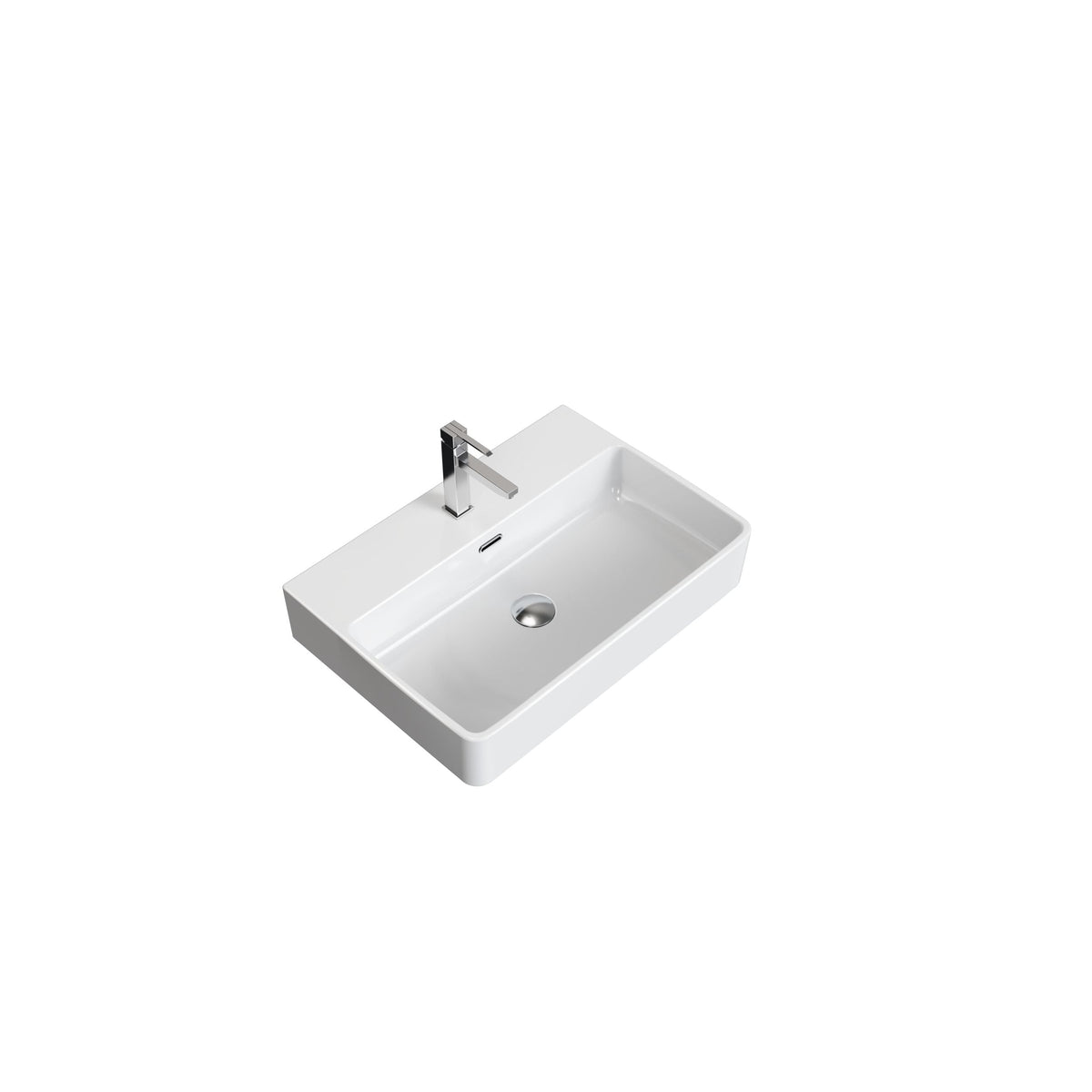 Danze Scratch-Resistant Rectangle Vessel Sink, White, 23.6-in x 16.5-in