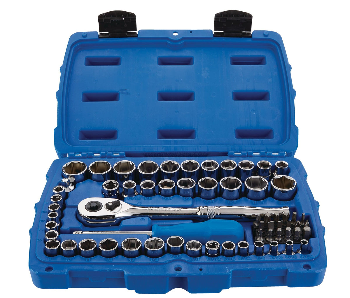 Mastercraft Mechanic's Tool Set with Case, Nickel-Plated, SAE/Metric, 62-pc