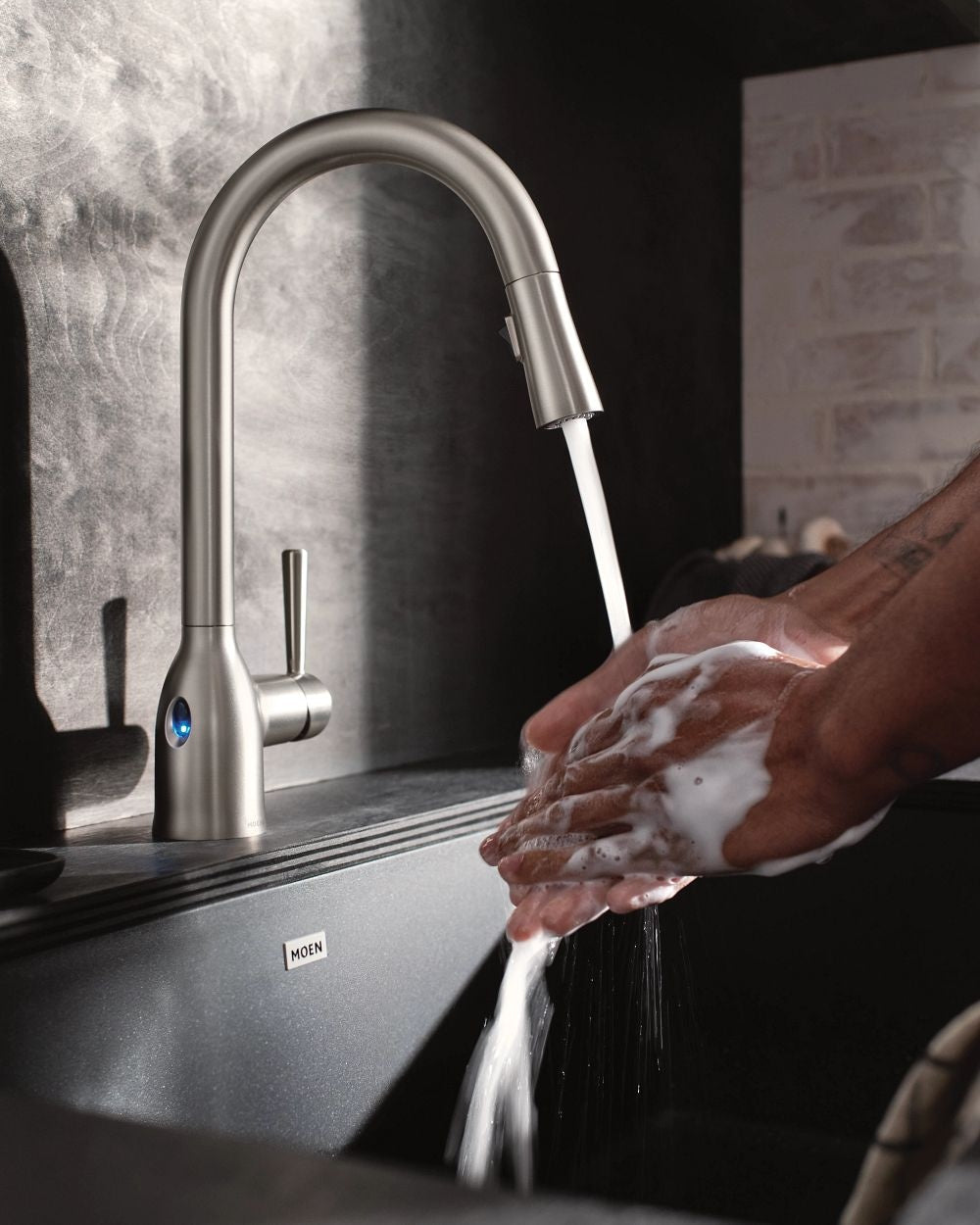 Moen Adler Single Handle Kitchen Faucet with Motionsense, Spot Resist Stainless