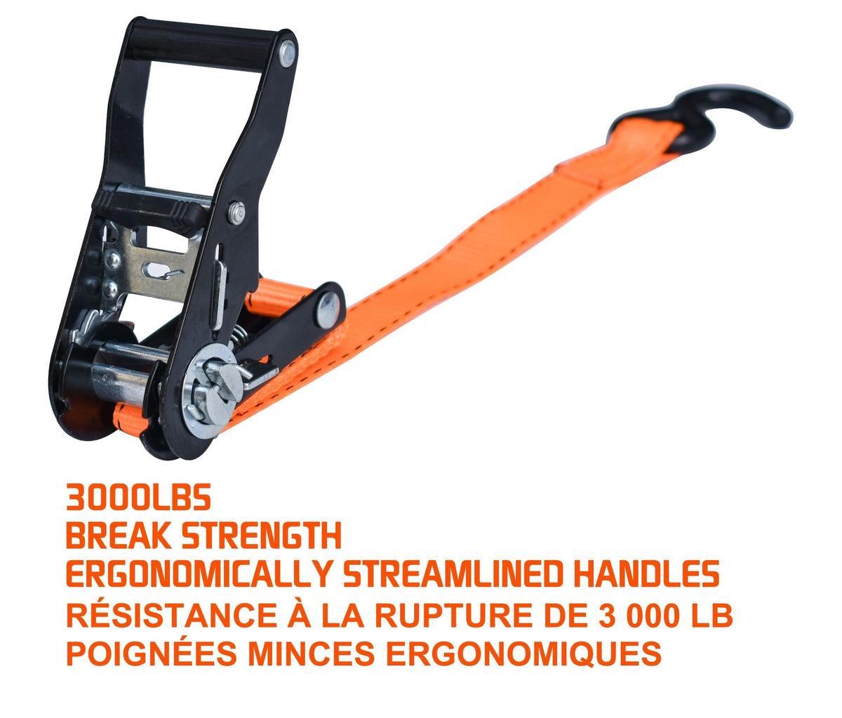 MotoMaster 3,000-lb Heavy Duty Ratchet Tie Down Strap, Non-Padded, 1-in x 10-ft, 4-pk