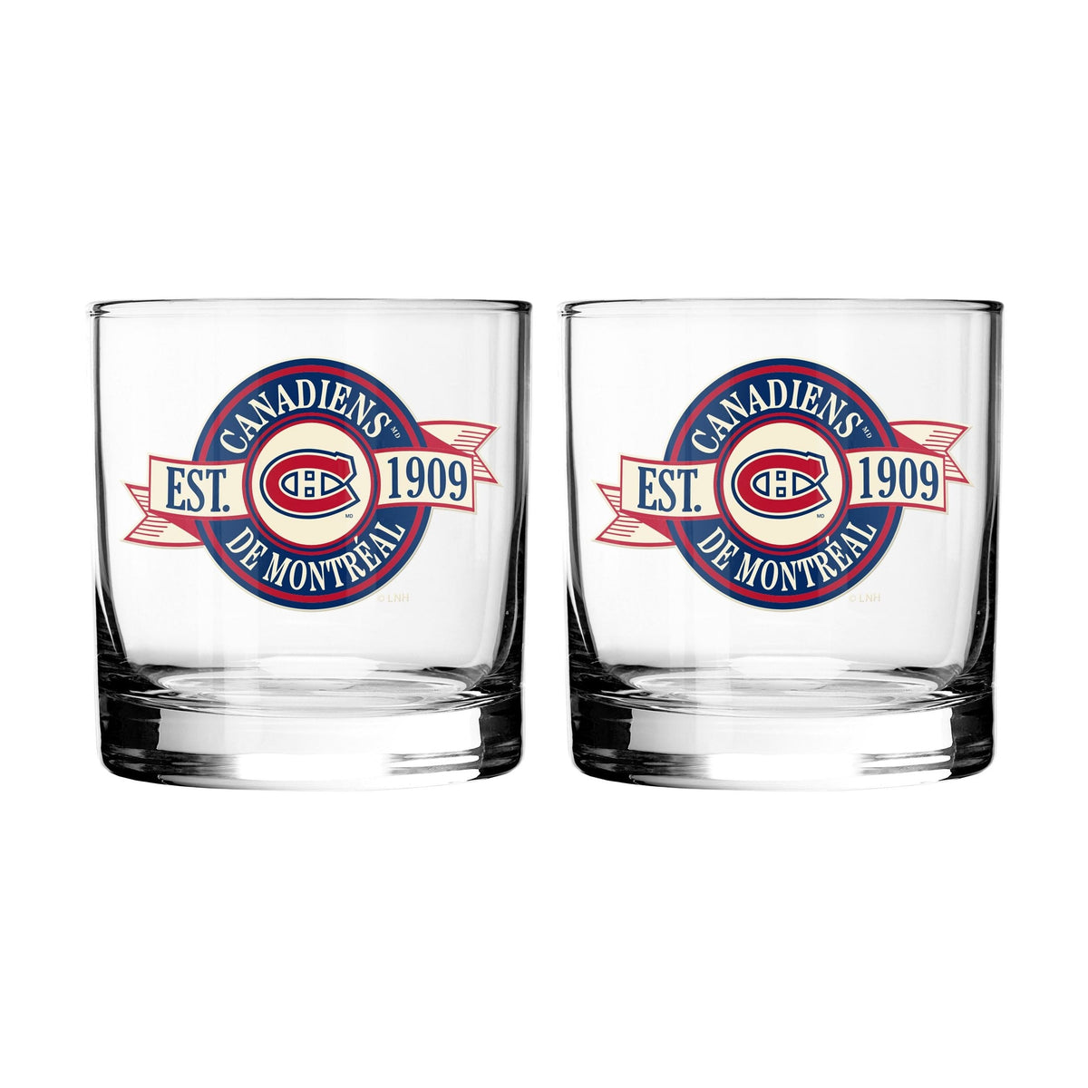 NHL Montreal Canadiens Hockey Rocks Glass, 2-pk