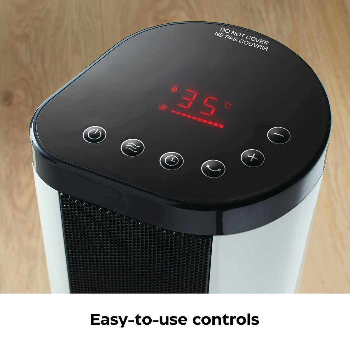 NOMA Oscillating Tower/Baseboard Heater withRemote Control & Thermostat, 1500W, White