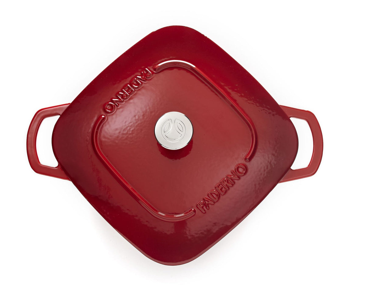 PADERNO Dutch Oven, Durable Cast Iron, Oven Safe, Red, 6.5qt