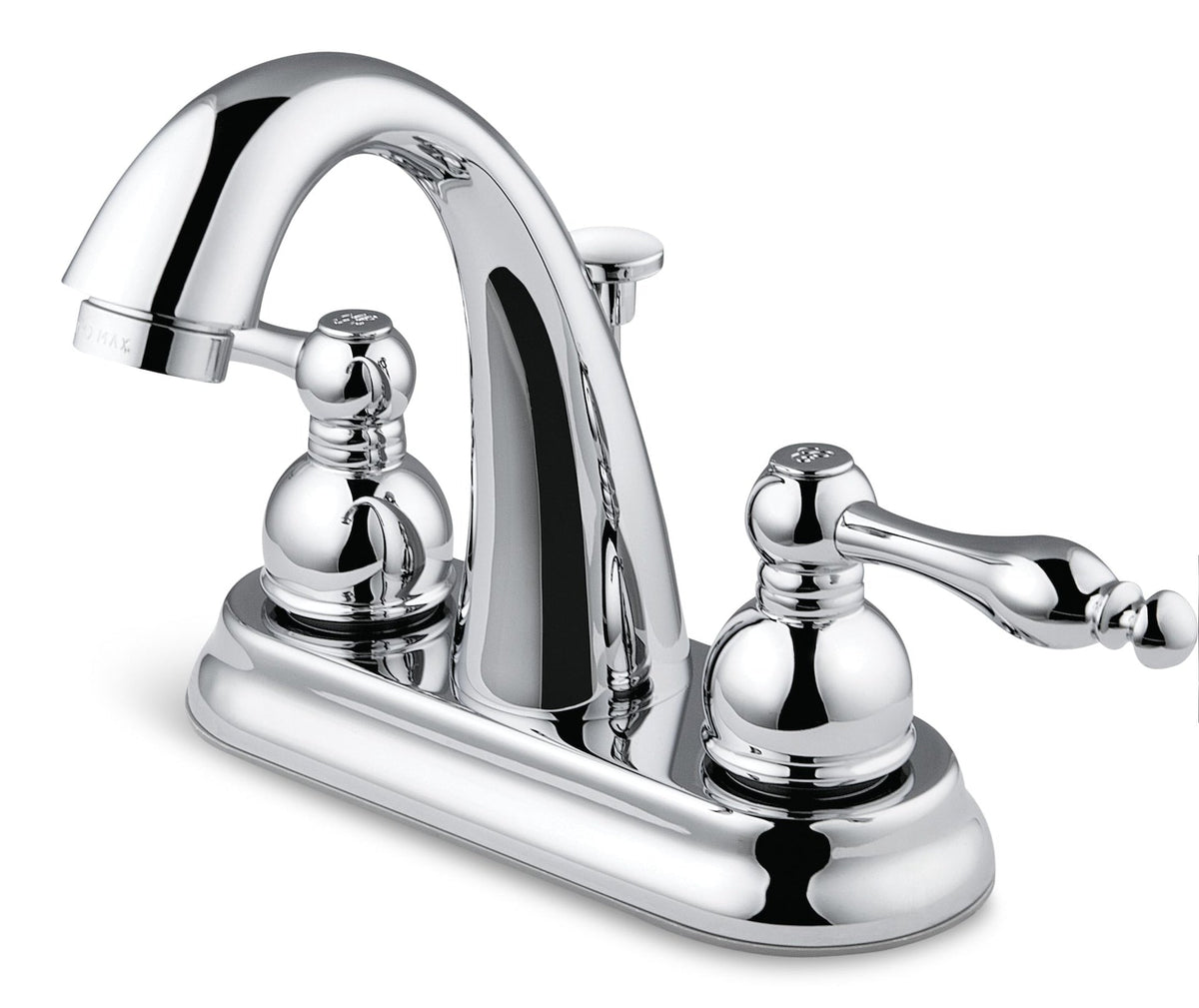 Peerless Double Handle Curved Spout 4-in Centreset Bathroom Sink Faucet, Chrome