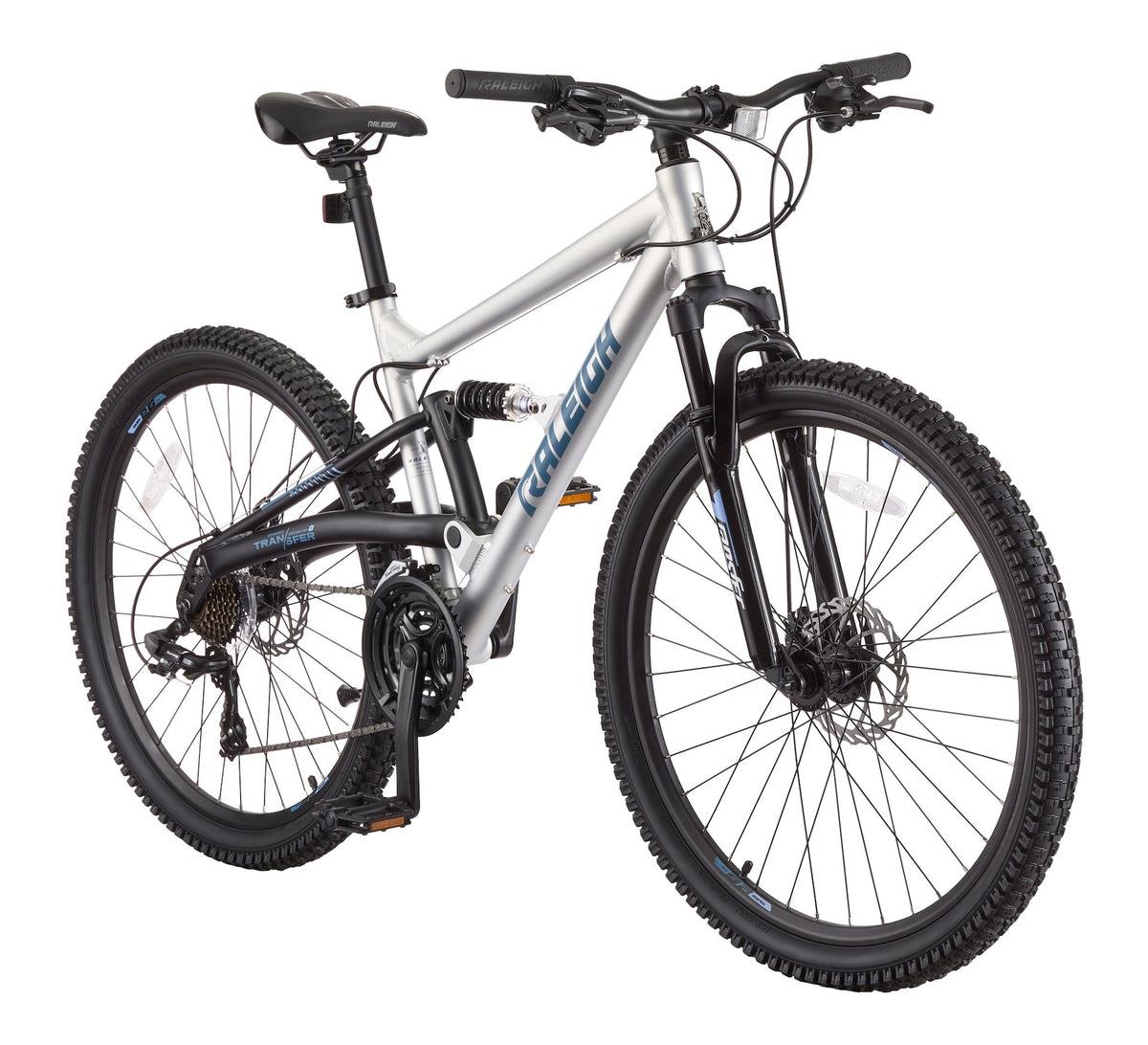 Raleigh Tracker DS Mountain Bike with 21-Speed Shimano Shifting System, Silver