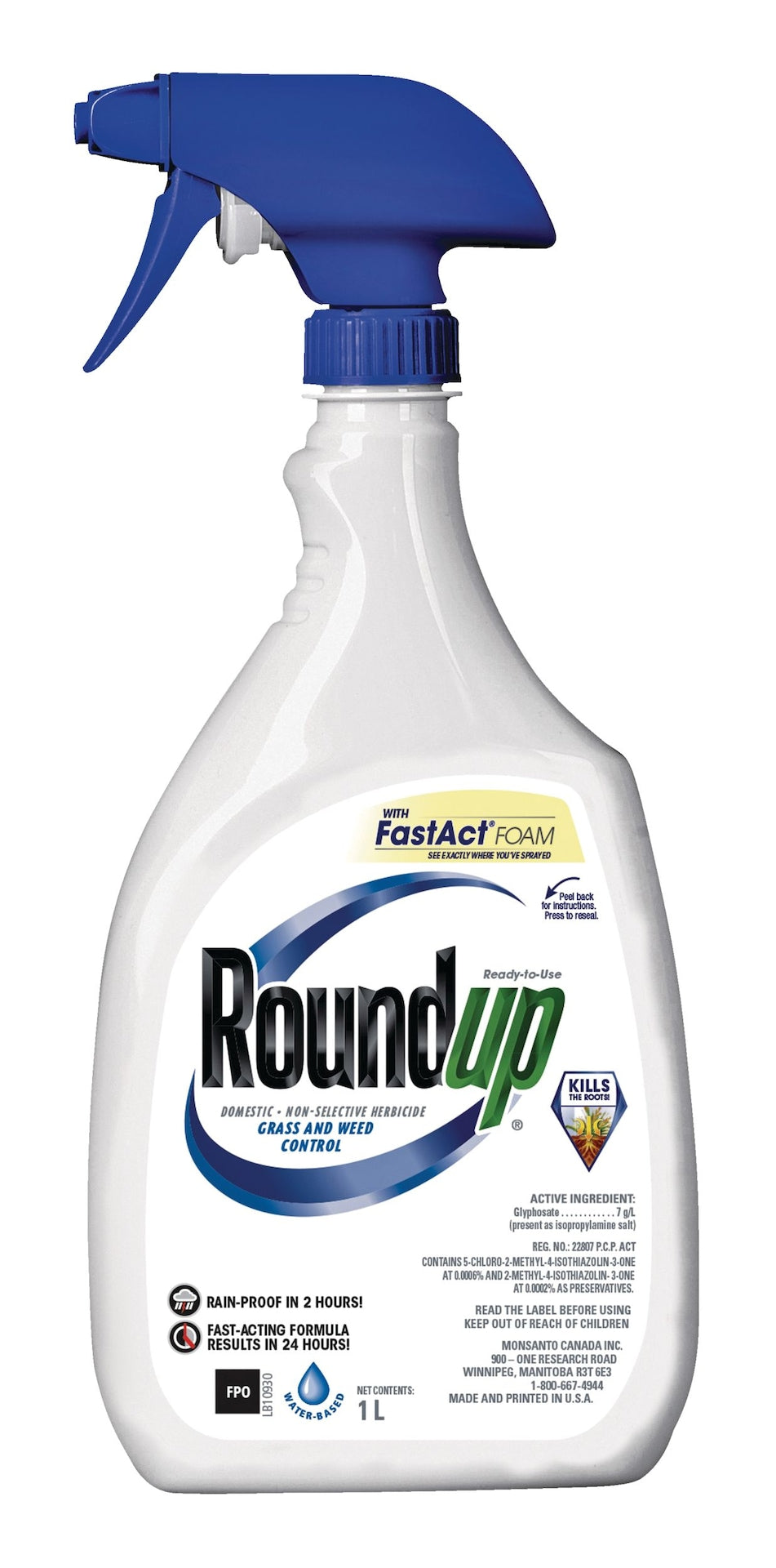 RoundUp Ready-to-Use Herbicide Grass & Weed Control/Killer with Fast Fact Foam, 1-L