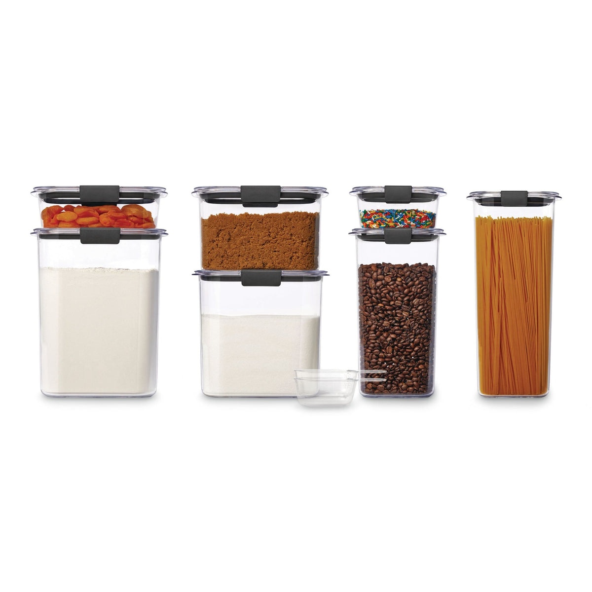 Rubbermaid Brilliance Pantry Food Storage Container Set with 2 Scoops, 7-pc