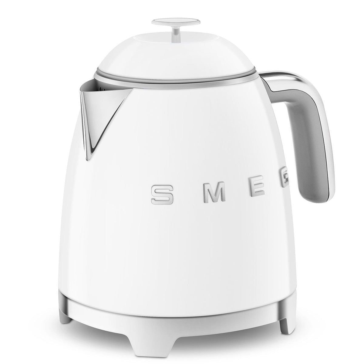 Smeg 50's 1400W Retro Style Electric Mini Countertop Kettle with Cordless Base, White, 0.8-L