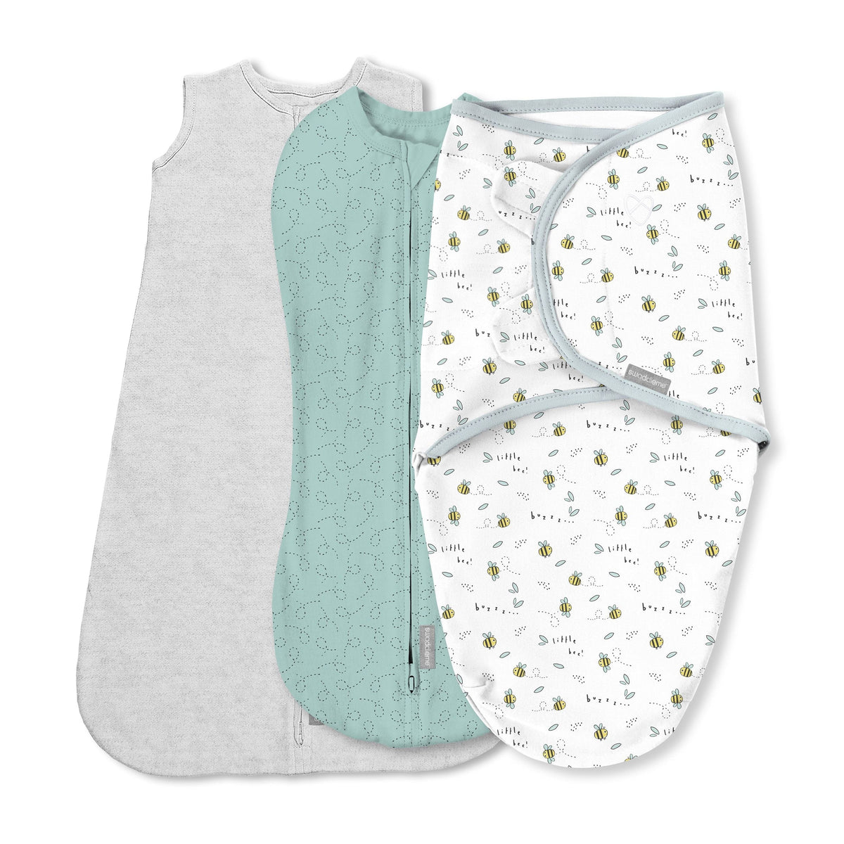 SwaddleMe Comfort Easy Change Swaddle, Little Bees, Small/Medium, 3-pk