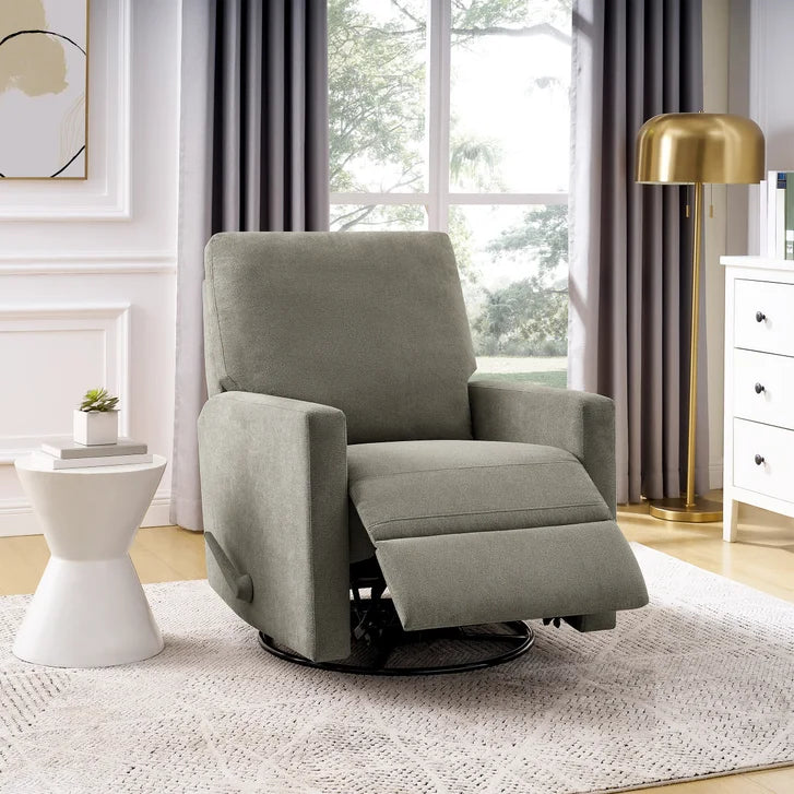 True Innovations Paxley II Grey Fabric Swivel Glider Recliner