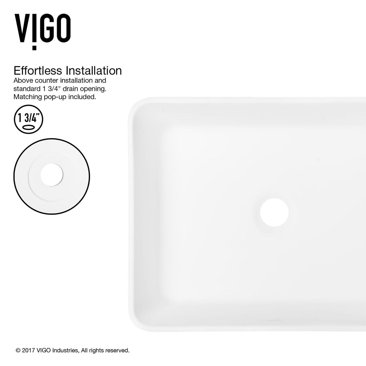 VIGO Marigold MatteStone White Bathroom Sink/Basin Set with Linus Faucet and Rectangular Composite Vessel