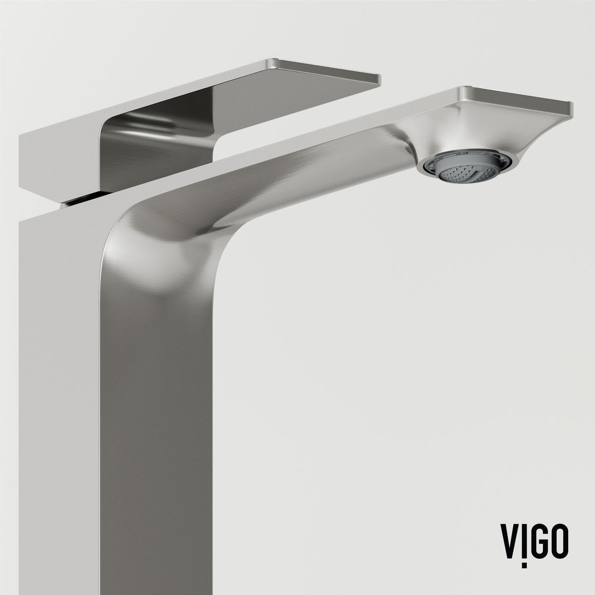 VIGO Tarragona Gothic ConcretoStone Grey Bathroom Sink/Basin Set with Dunn Faucet and Rectangular Vessel