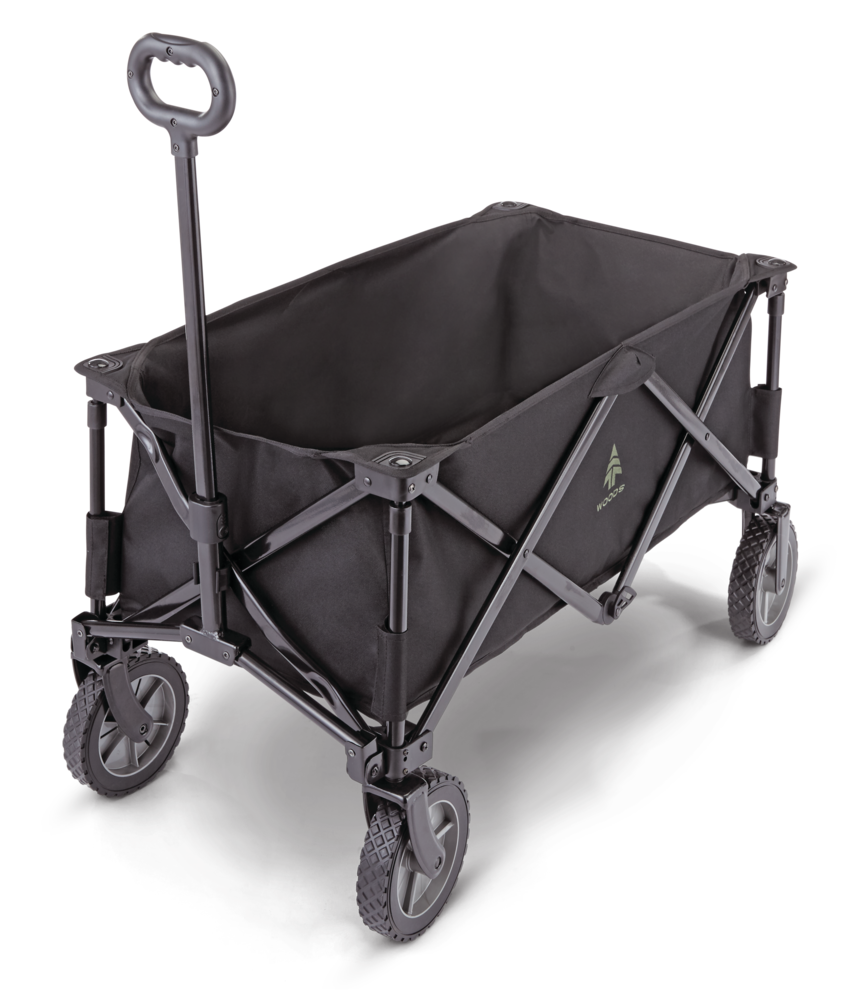 Woods Outdoor Collapsible Folding Utility Standard Wagon & Carry Bag, 150 lb Capacity, Black