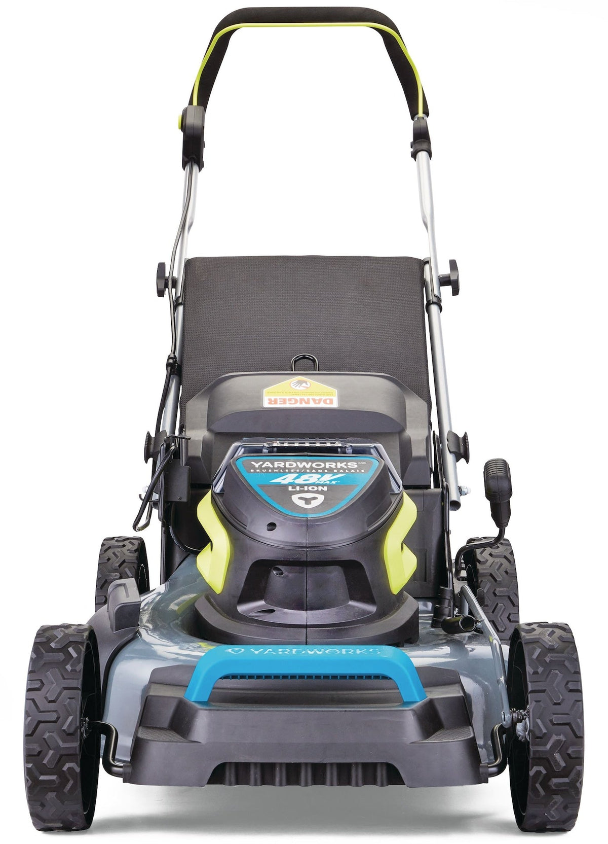 Yardworks 48V 3-in-1 Cordless Brushless Push Lawn Mower, 20-in with 5Ah Battery & Charger