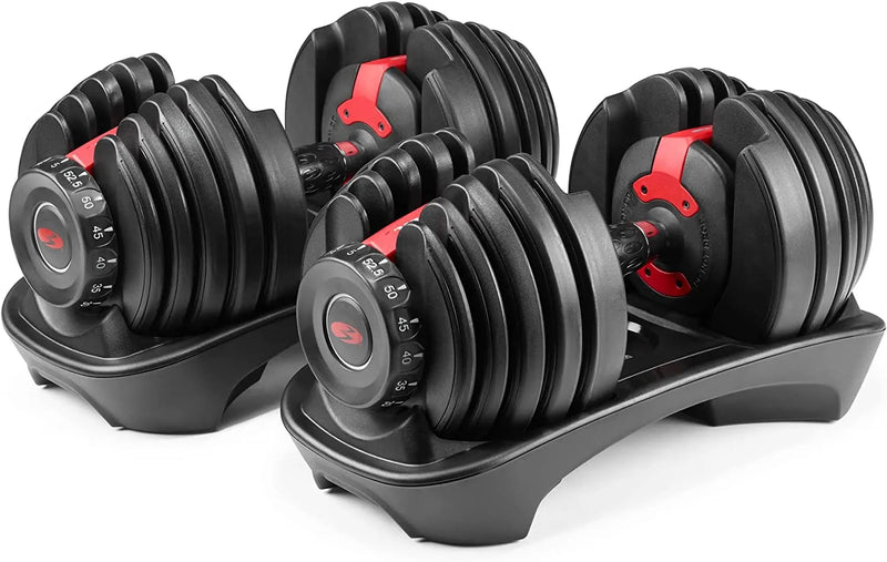 Bowflex SelectTech 552 Adjustable Dumbbells Pair, 5-52.5 lbs, Space-Saving Home Gym Equipment U5