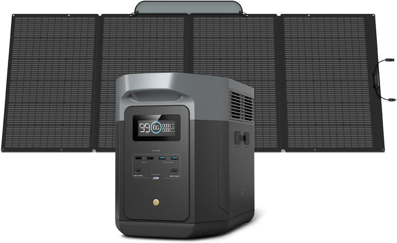 Portable Power Station DELTA 2 Max, 2400W LFP Solar Generator, Full Charge in 1 Hr, 2048Wh Solar Powered Generator for Home Backup(Solar Panel Optional) F4