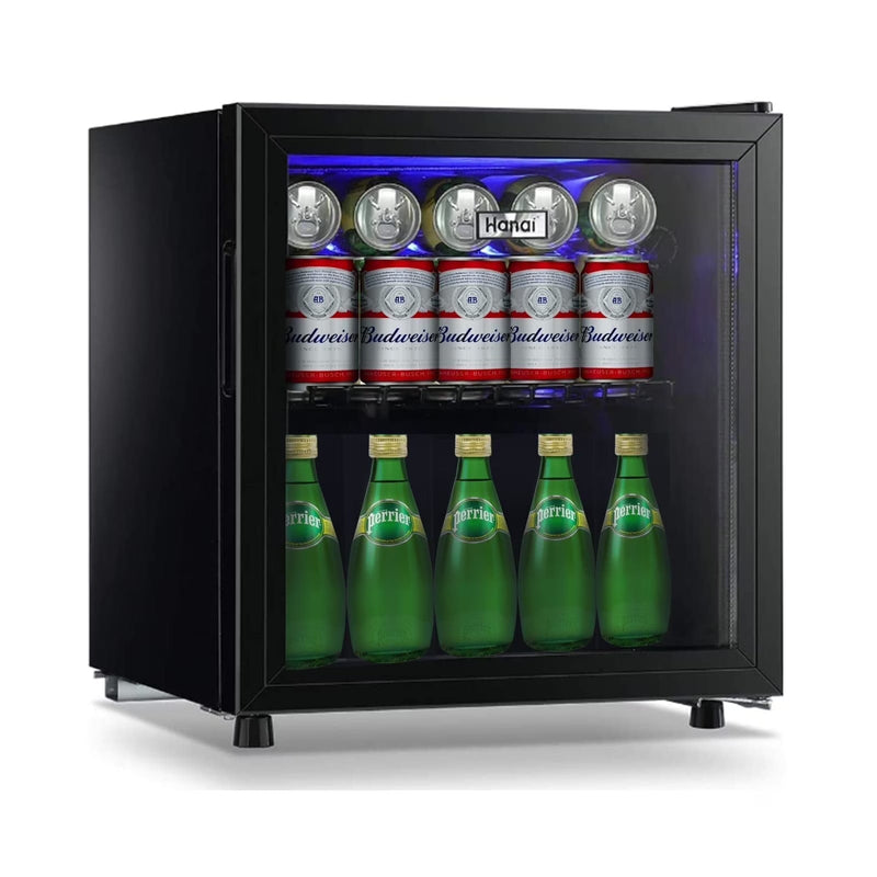 62-Can Beverage Cooler and Refrigerator, Small Mini Fridge for Home, Office or Bar with Glass Door and Adjustable Removable Shelves Perfect for... I5