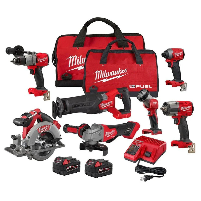 18V M18 Lithium-Ion Brushless Cordless 7-Tool Combo Kit 5.0 Ah G9