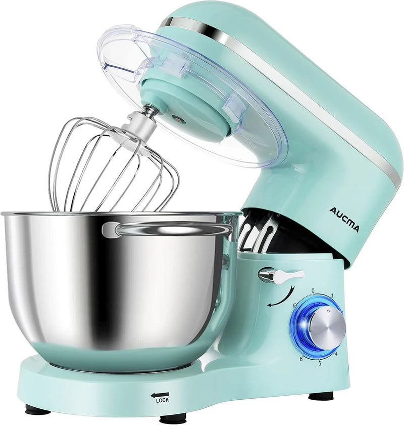 Vertical mixer, power 900 watts, capacity 8 gallons, large kitchen mixer, kitchen electric mixer with dough hook, whisk and stirring rod (blue, 8 gallons) O7