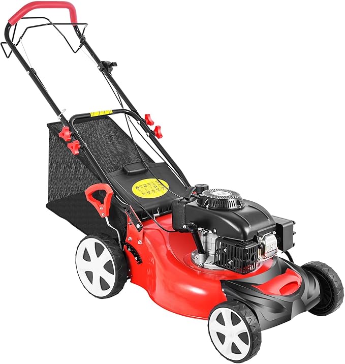 Self Propelled Gas Lawn Mower, 20-Inch 140cc OHV Engine 3-in-1 Gas Mower,Adjustable Cutting Height for Sports Fields, Community Greening, Municipal Greening T0