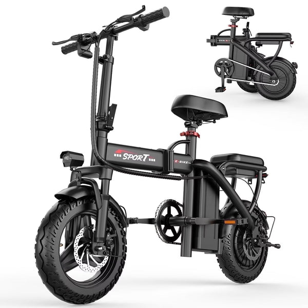 14 in Electric Bike with Dual Front Suspension 500W Folding Ebike, Up to 25Miles 20MPH, 48V Removable Lithium-Battery, 14 in Foldable Commuting... K1