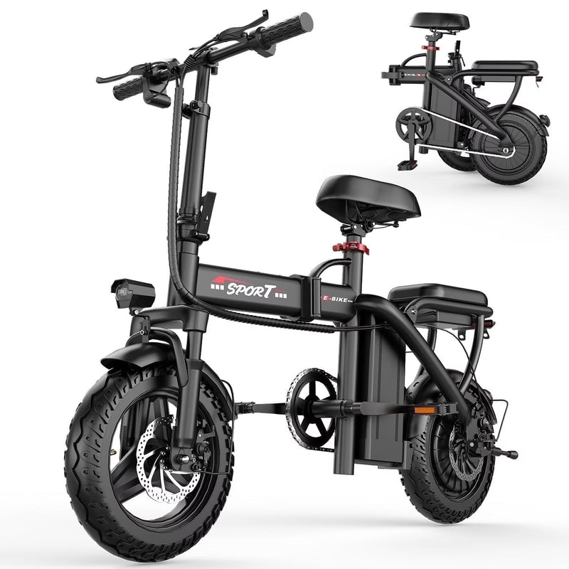 14 in Electric Bike with Dual Front Suspension 500W Folding Ebike, Up to 25Miles 20MPH, 48V Removable Lithium-Battery, 14 in Foldable Commuting... K1