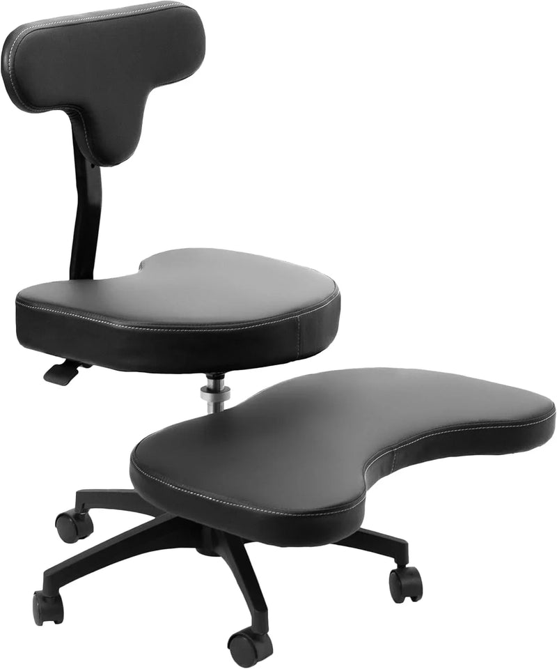 Cross-Legged Office Chair – Adjustable Height Floor Chair with Back Support for Yoga, Meditation, and ADHD (Black, CHAIR-CL02B-R) M5