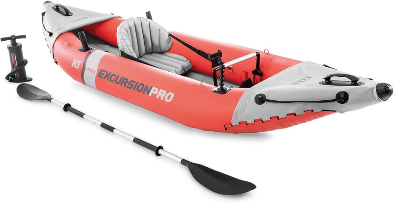 Excursion Pro Inflatable Kayak Set and Accessory Kit, Air Pump, and Carry Bag for Lakes and Rivers Z3
