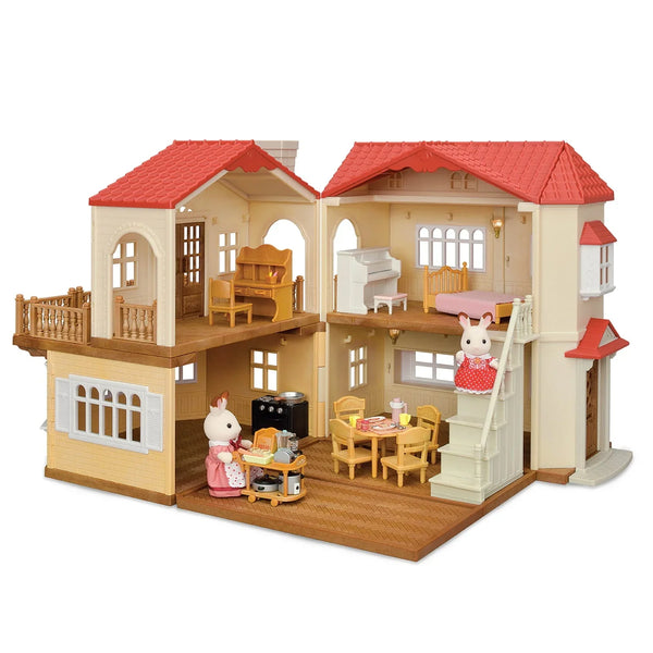 Calico Critters Red Roof Country Home, Dollhouse Playset with Figures, Furniture and Accessories Y4
