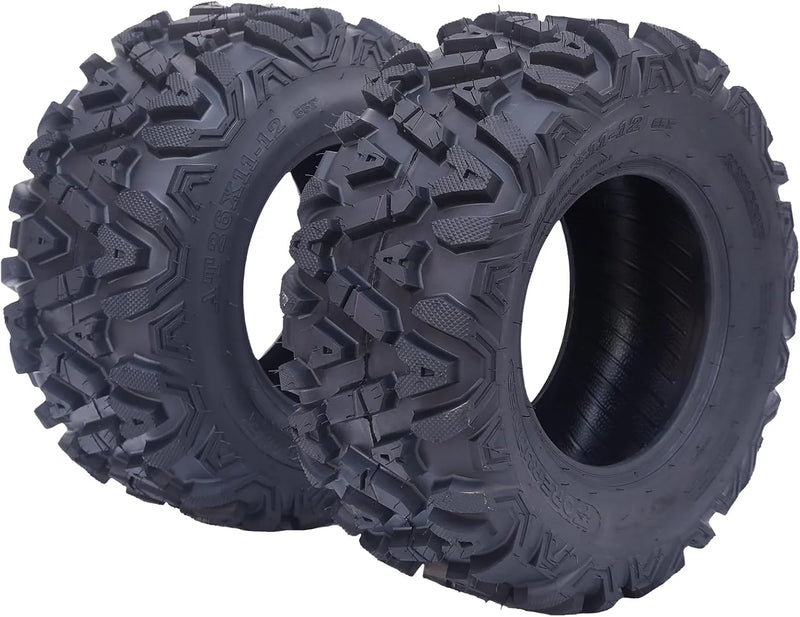 26x12x12 Atv Tires, Set of 2 Atv Tires 26x12-12 6PR, All Terrain Atv/Utv Off-Road Tires, Black V5