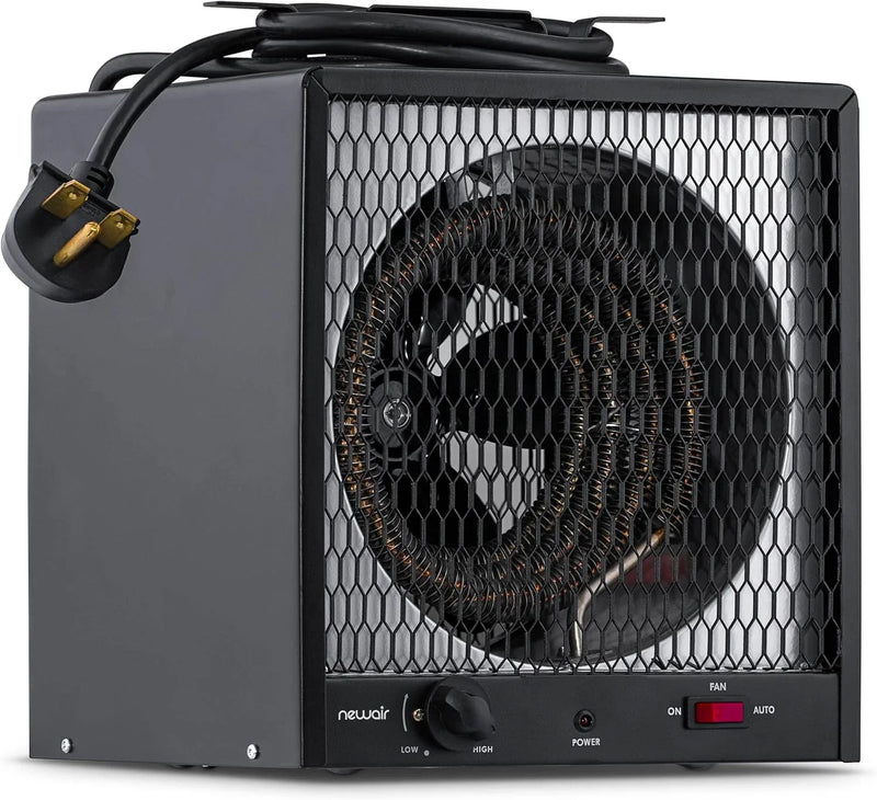 Portable Heater (240V) Portable Electric Garage Heater Heats Up to 600 sq. ft. with 6-Foot Cord Wrap and Carrying Handle | 5600 Watt Portable Electric Shop Heater for Garage and Work Shop A7