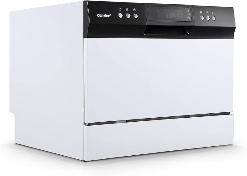 Desktop dishwasher, Energy Star portable dishwasher, 6 dish settings, small dishwasher with 8 washing programs, high-speed operation, baby care, energy-saving and glass material, dormitory dishwasher, RV and apartment dishwasher K7