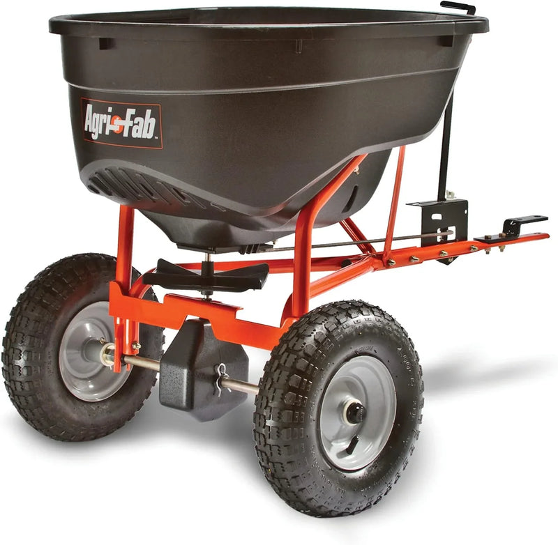 Tow-Behind Lawn & Garden Broadcast Spreader for Seed,Fertilizer,Salt,Ice Melt; Easy to use Flow Control from Seat of Riding Lawn Mower P8