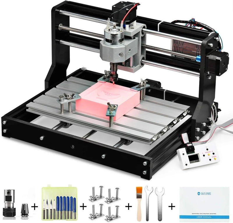 Router Kit GRBL Control 3 Axis Plastic Acrylic PCB PVC Wood Carving Milling Engraving Machine with Offline Controller, XYZ Working Area 300 x 180 x 45mm W7