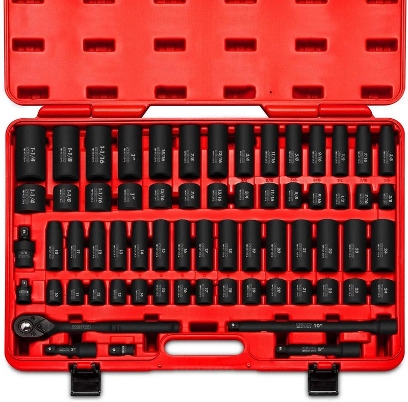 1/2" Drive Master Impact Socket Set, 65 Piece Q2