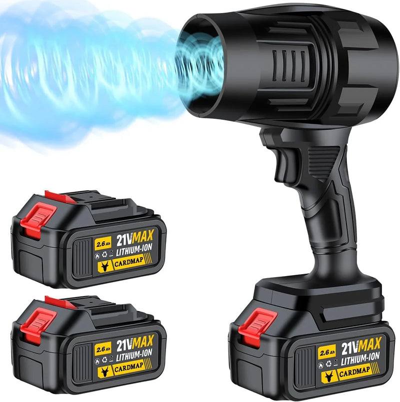 Electric Cordless Leaf Blower, Handheld Electric Leaf Blower, Mini Jet Dry Blower Fan with 2 Packs 2.6Ah Batteries and Charger, Violent Turbo Jet Blower for Lawn, Patio, Outdoors, Car, Home N2