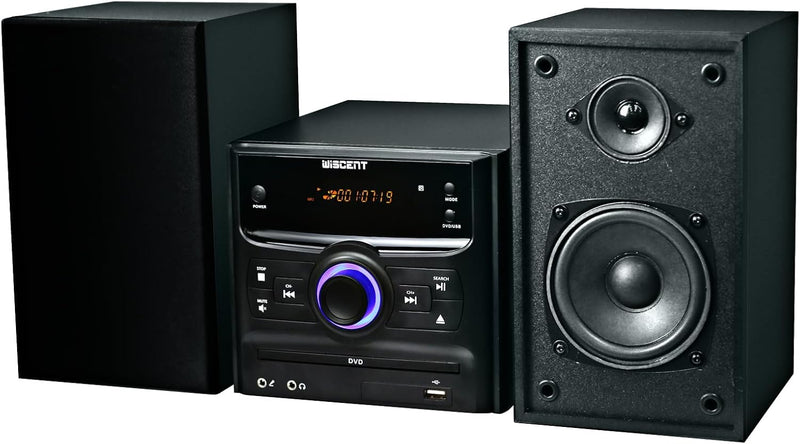 Bluetooth Stereo System, CD Player, Wireless Streaming, MP3, USB, Audio in, FM Radio, 30W, Micro Sound System S9