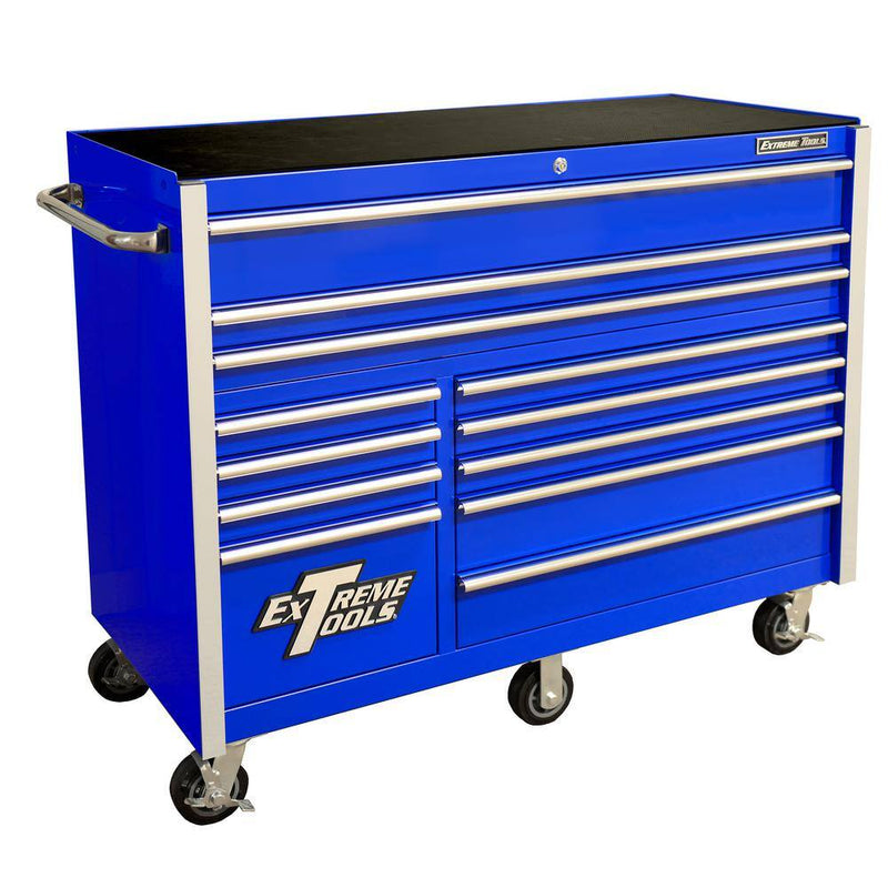 Extreme Tools THD Series 55 in. 12-Drawer Roller Cabinet Tool Chest in Blue THD552112RCBL X1