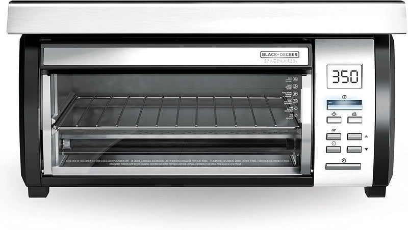 BLACK DECKER SpaceMaker Under-Counter Toaster Oven, Digital Controls, Black/Stainless Steel, Fits 9-测-- Pizza, TROS1000D I1