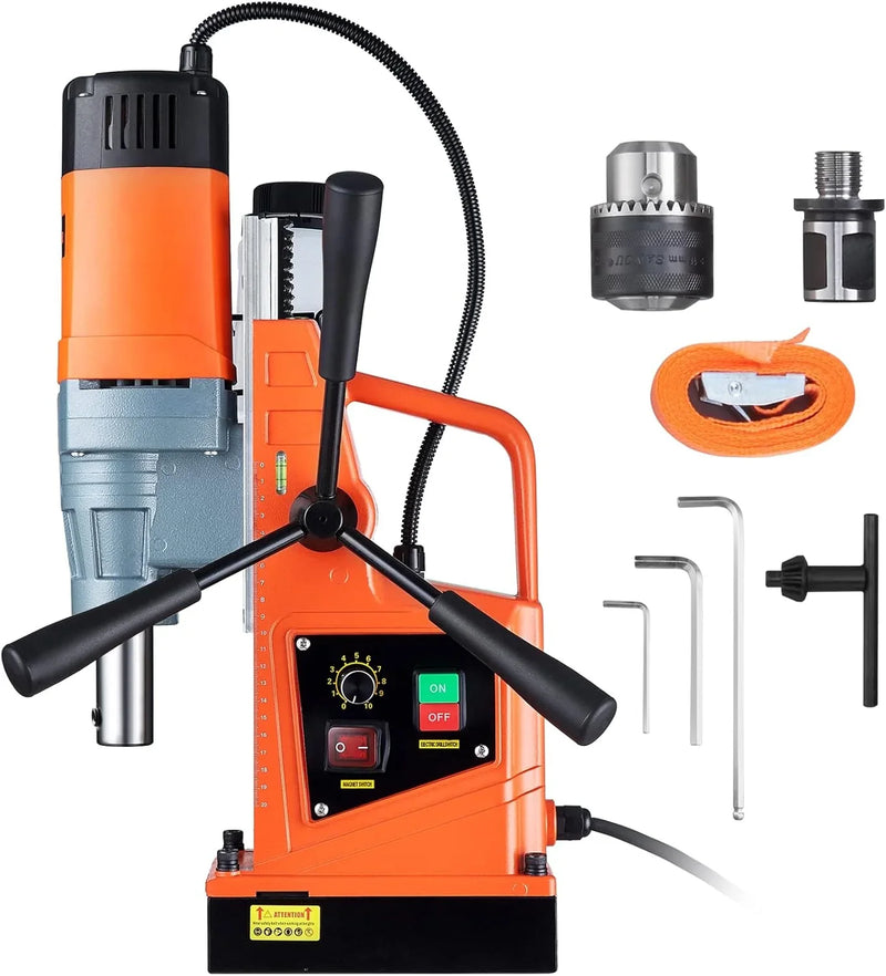 Mag Drill Press, 1550W 2" Boring Diameter, 2922lbf Power Magnetic Drill, 500 PRM, 10-Speed, Electric Drilling Machine for Metal Surface, Industrial and Home Improvement J1