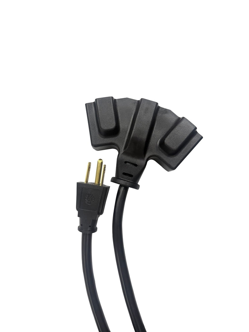 20' 16 Gauge 3-Tap Outdoor Extension Cord, Black O6
