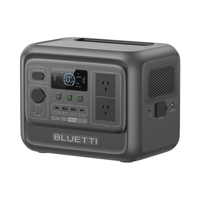 BLUETTI Elite 100 V2 Portable Solar Generator, 1024Wh LFP Battery, 1800W AC Output, Compact Backup Power for Camping and Home Y5