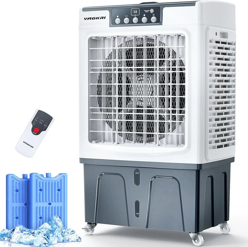 Evaporative Cooler, Air Cooler, 120°Oscillation Swamp Cooler with Remote Control, 24H Timer, 3 Wind Speeds for Outdoor Indoor Use,8 Gallon S3