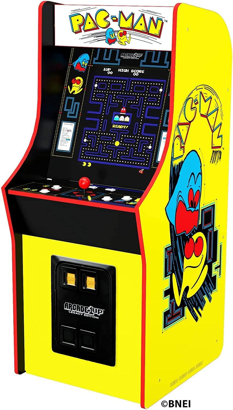 Bandai's "Pac-Man" classic version, featuring 12 games, and an arcade machine that is 4 feet in size. F3